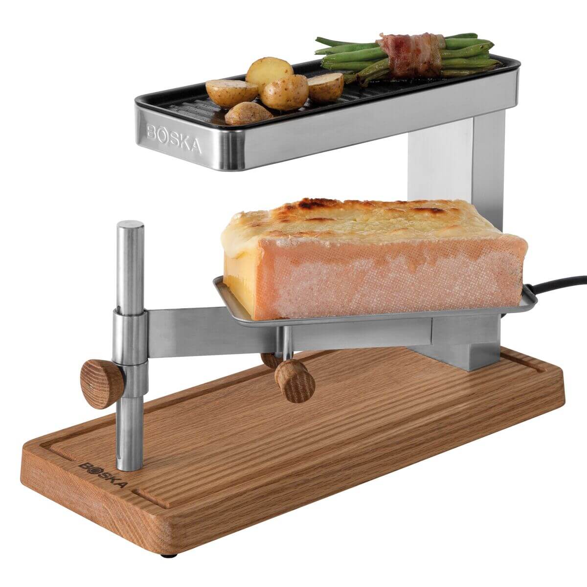 BOSKA Raclette & Grill für zwei Personen mit Grillplatte und Käsehalter
